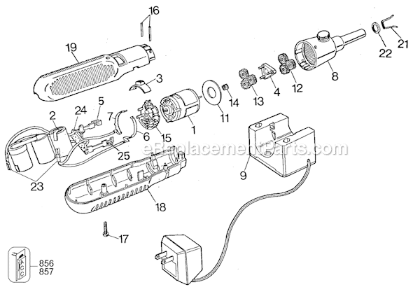 Page A Diagram and Parts List for 6090 Type 1 Black and Decker Electric Drill